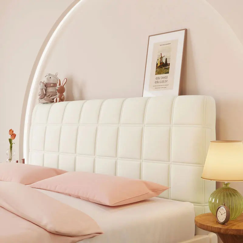 Stretch Velvet Headboard Cover - Queen Size, Dustproof & Slip-on Design