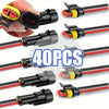 Waterproof 2-Pin Electrical Connector Kit with 16 AWG Wire