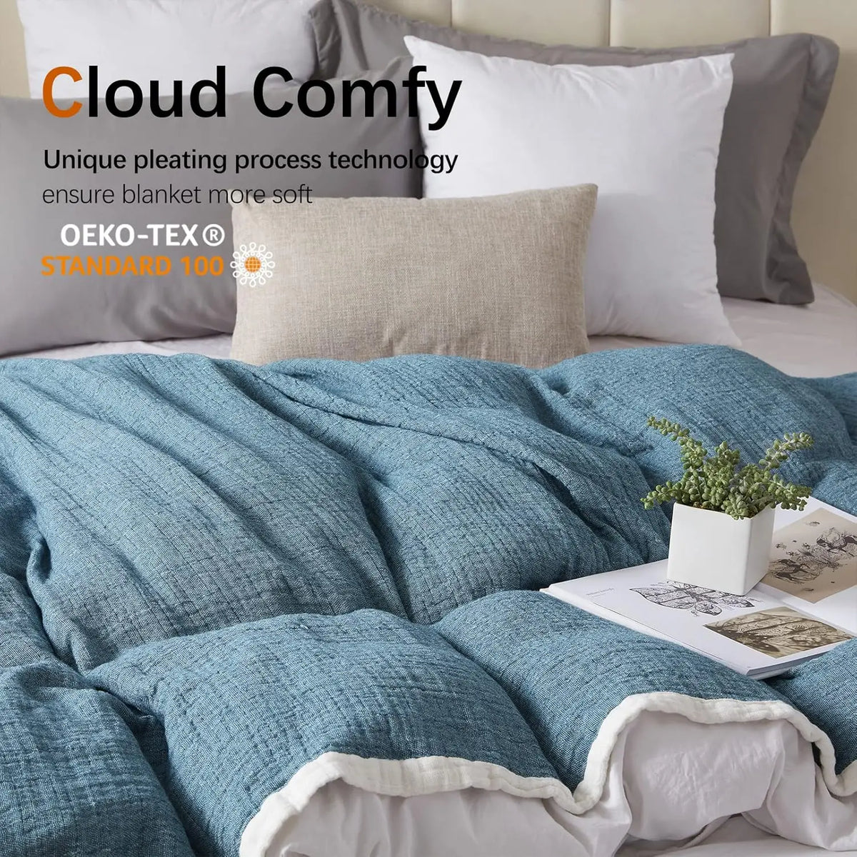 Breathable 4-Layer Cotton Muslin Blanket — Lightweight & Soft for All Seasons