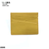 A tan genuine leather slim card holder wallet in yellow color.