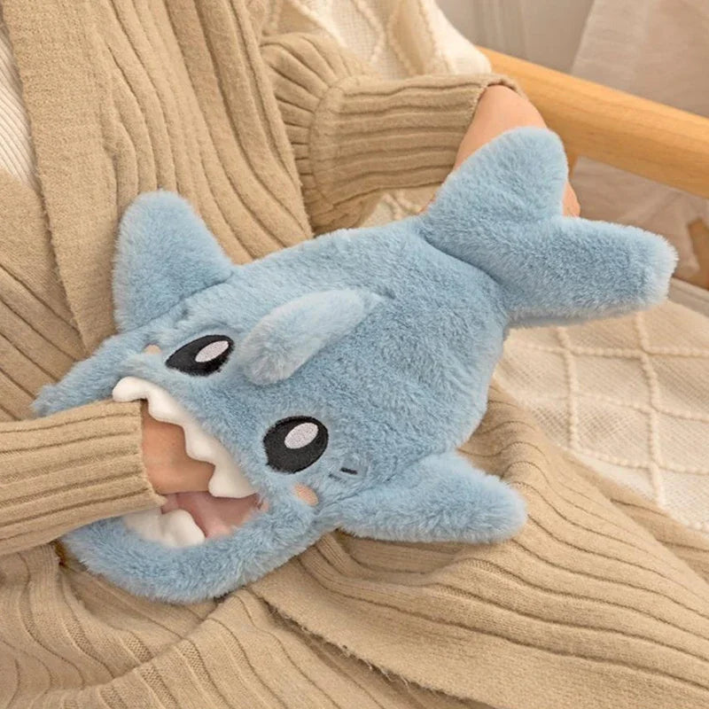 Plush Shark Hot Water Bottle with Detachable Cover