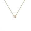 Initial Letter Pendant Necklace with Cubic Zirconia