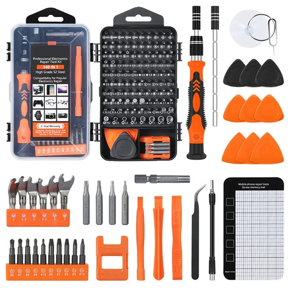 140-in-1 Precision Screwdriver Repair Kit for Laptops, Phones & Electronics
