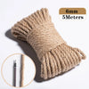 A roll of 6mm jute twine measuring 5 meters, used for crafts and décor.