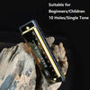10-Hole Chromatic Harmonica in C - Beginner-Friendly with Carry Case
