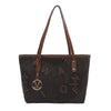 Large Capacity Letter-Print PU Leather Tote Bag
