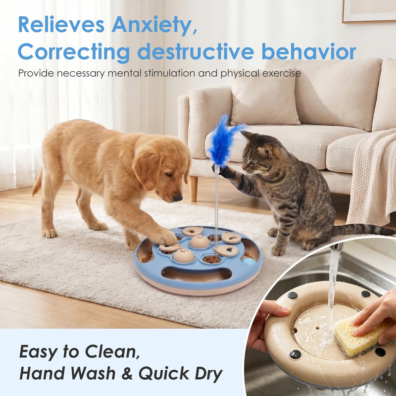 Juguete Interactivo con Rompecabezas y Comedero Lento para Gatos