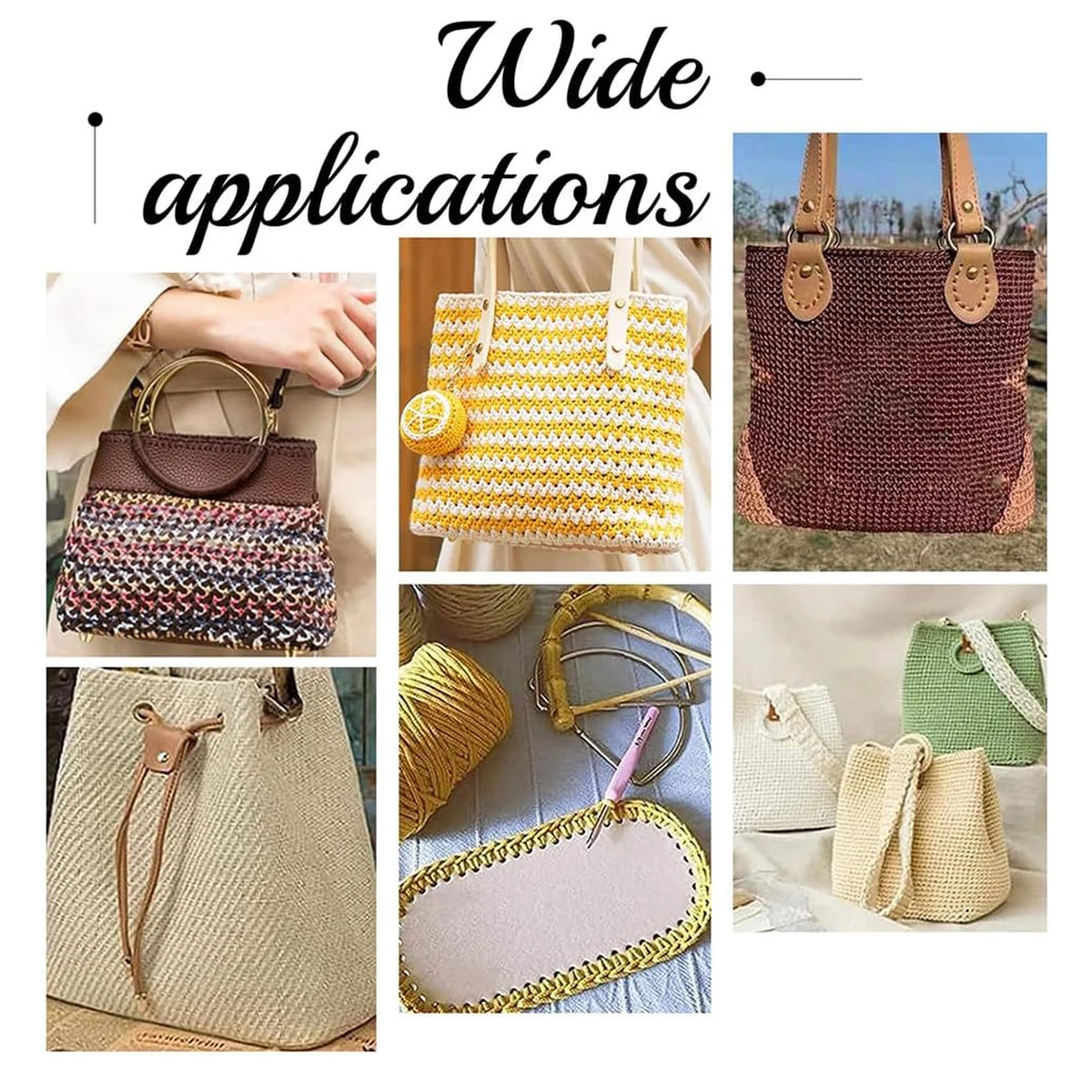 PU Leather Crochet Bag Base with Metal Feet