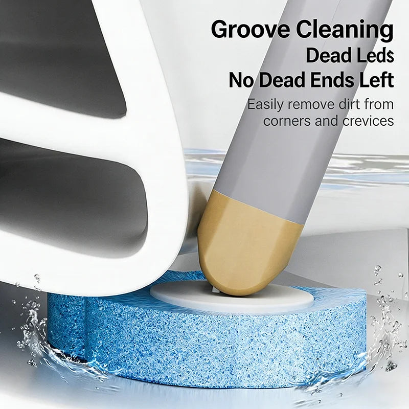 A toilet brush cleaning tool with a groove for cleaning dead ledges and corners of a toilet bowl.