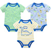 Cotton Short Sleeve Baby Bodysuits – Floral Print, 0-12 Months