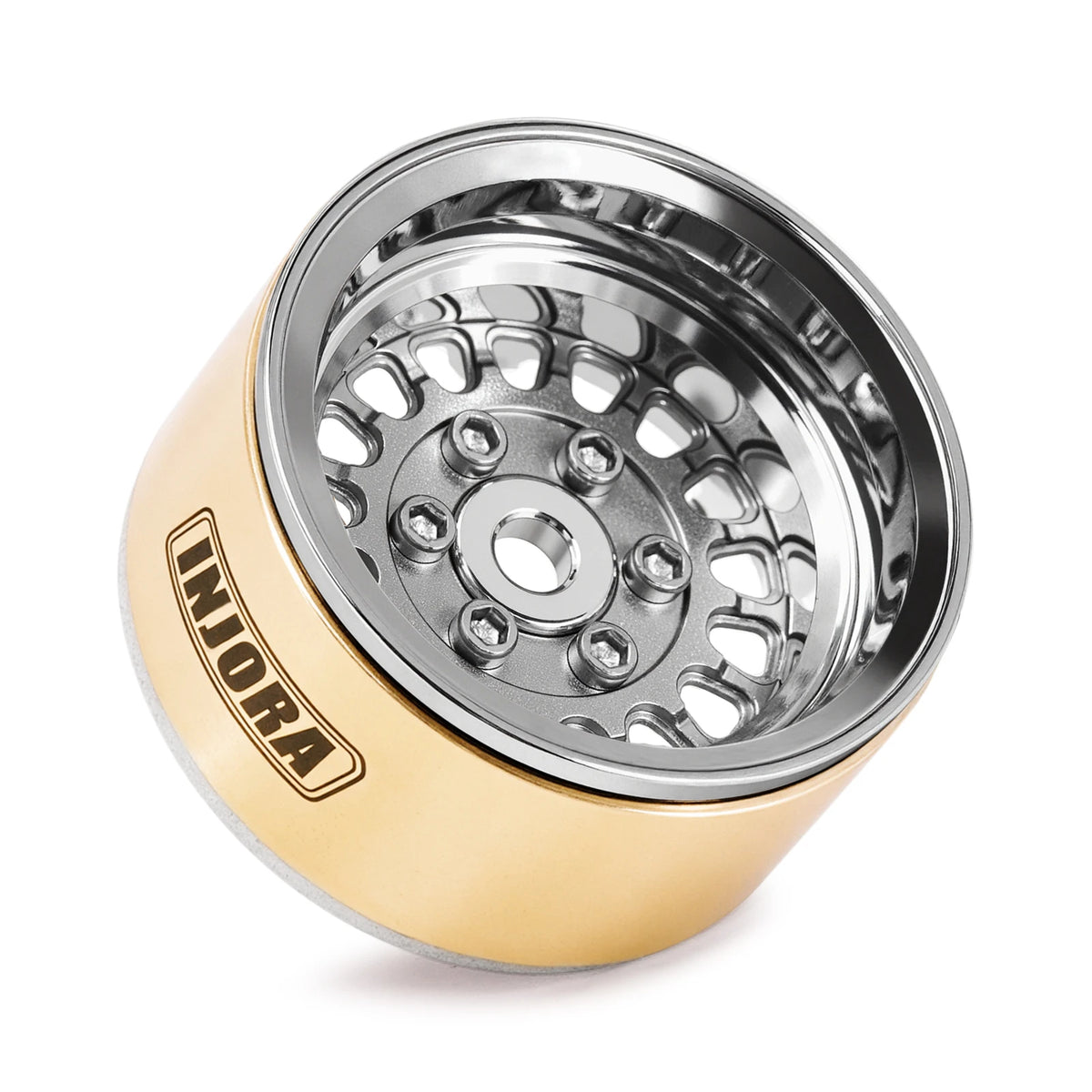 INJORA 1.0" Modular Beadlock Wheels for 1/18 1/24 RC Crawlers - Brass & Aluminum