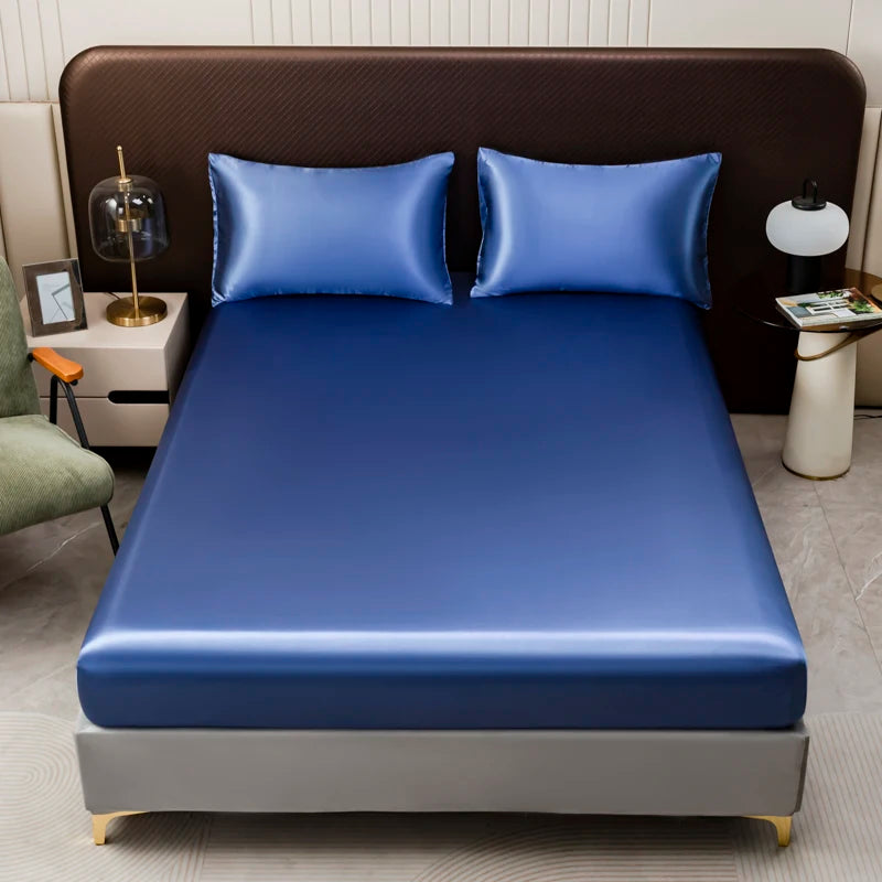 Luxury Satin Bedding Set with Fitted Sheet and Pillowcases