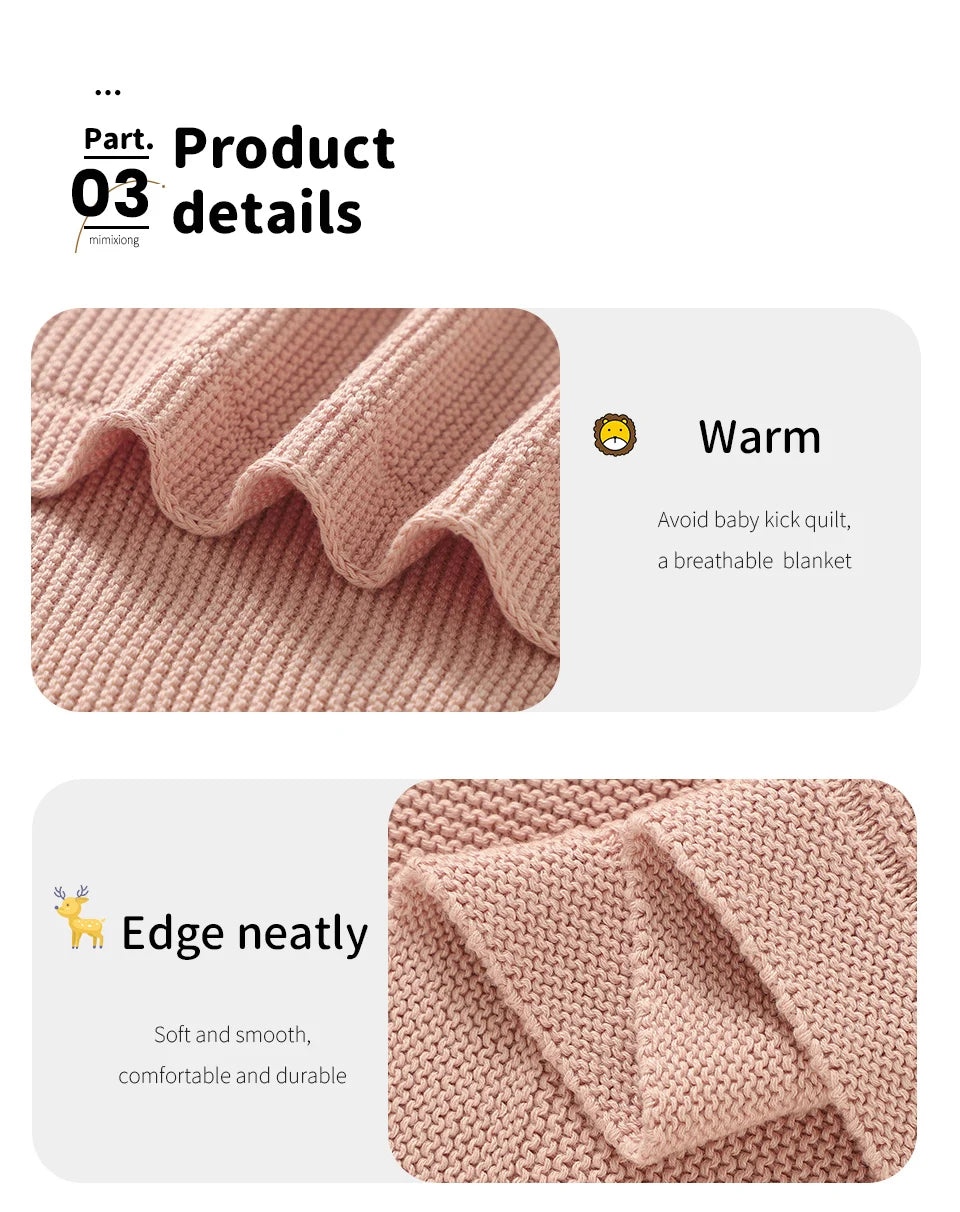 Soft Cotton Baby Swaddle Blanket – All-Season, Multi-Use