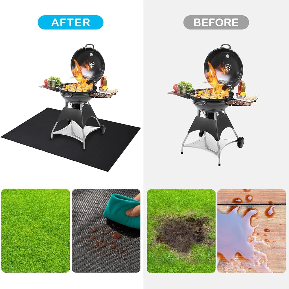 Double-Sided Fireproof BBQ Grill Mat for Outdoor Cooking