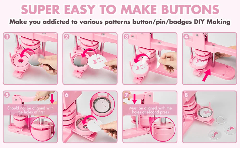 Multi-Size Button Maker Machine with 300 Button Parts Kit