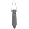 Handcrafted stainless steel vintage coin purse with a long chain and textured metal body
