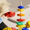 Montessori Rainbow Stacking Tower with Spinning Rings