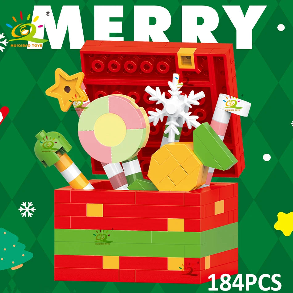Mini Christmas Tree Building Block Set with Santa, Snowman & Elk