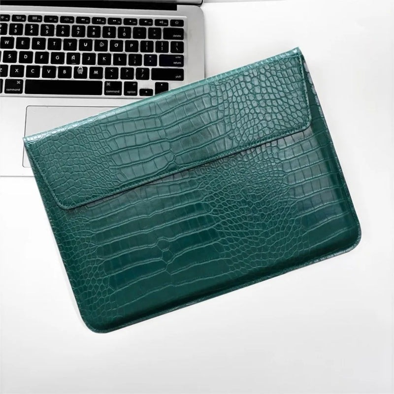 Étui pour ordinateur portable en cuir PU fin avec fermeture magnétique