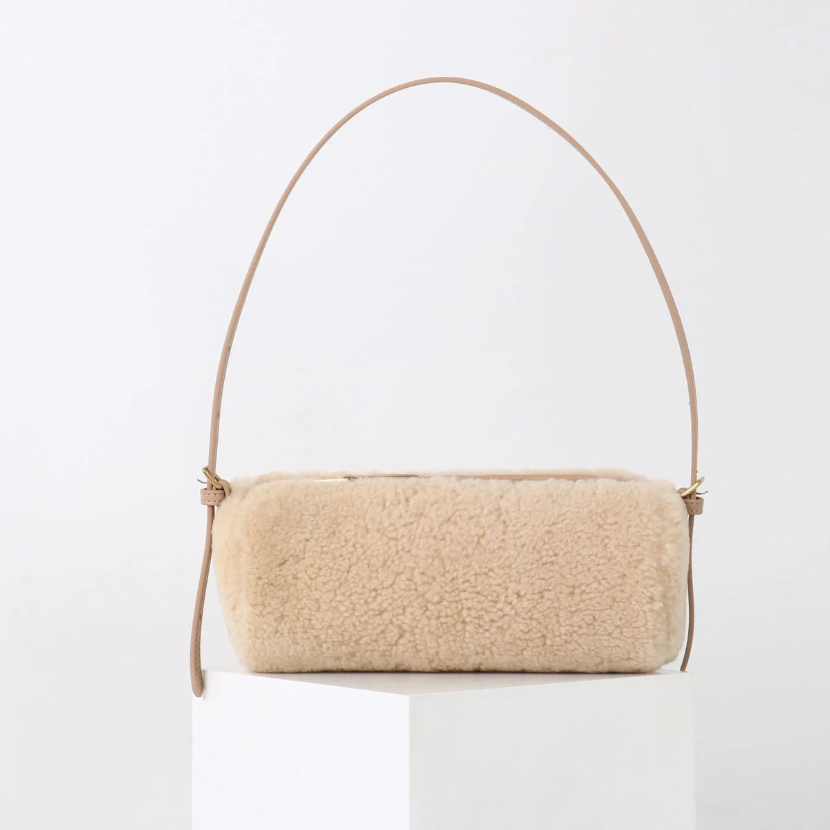 Vintage Y2K Vegetable-Tanned Leather Cylinder Bag