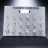 Classic Rhinestone Stud Earrings Set