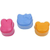 Two silicone rice ball moulds in pink and orange for DIY bento making