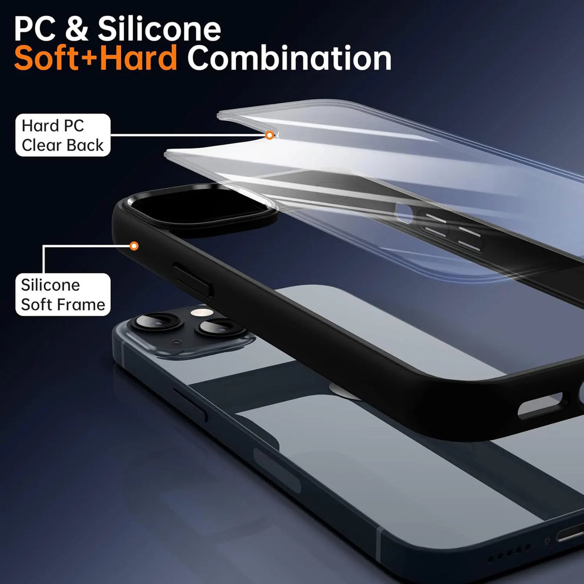 Clear Shockproof Silicone Phone Case for iPhone
