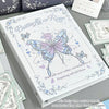 A white A5 loose-leaf photo album featuring a butterfly and rose design with floral borders.
