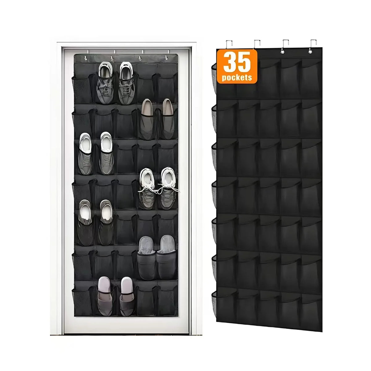 Over-the-Door Hanging Shoe Organizer with Mesh Pockets