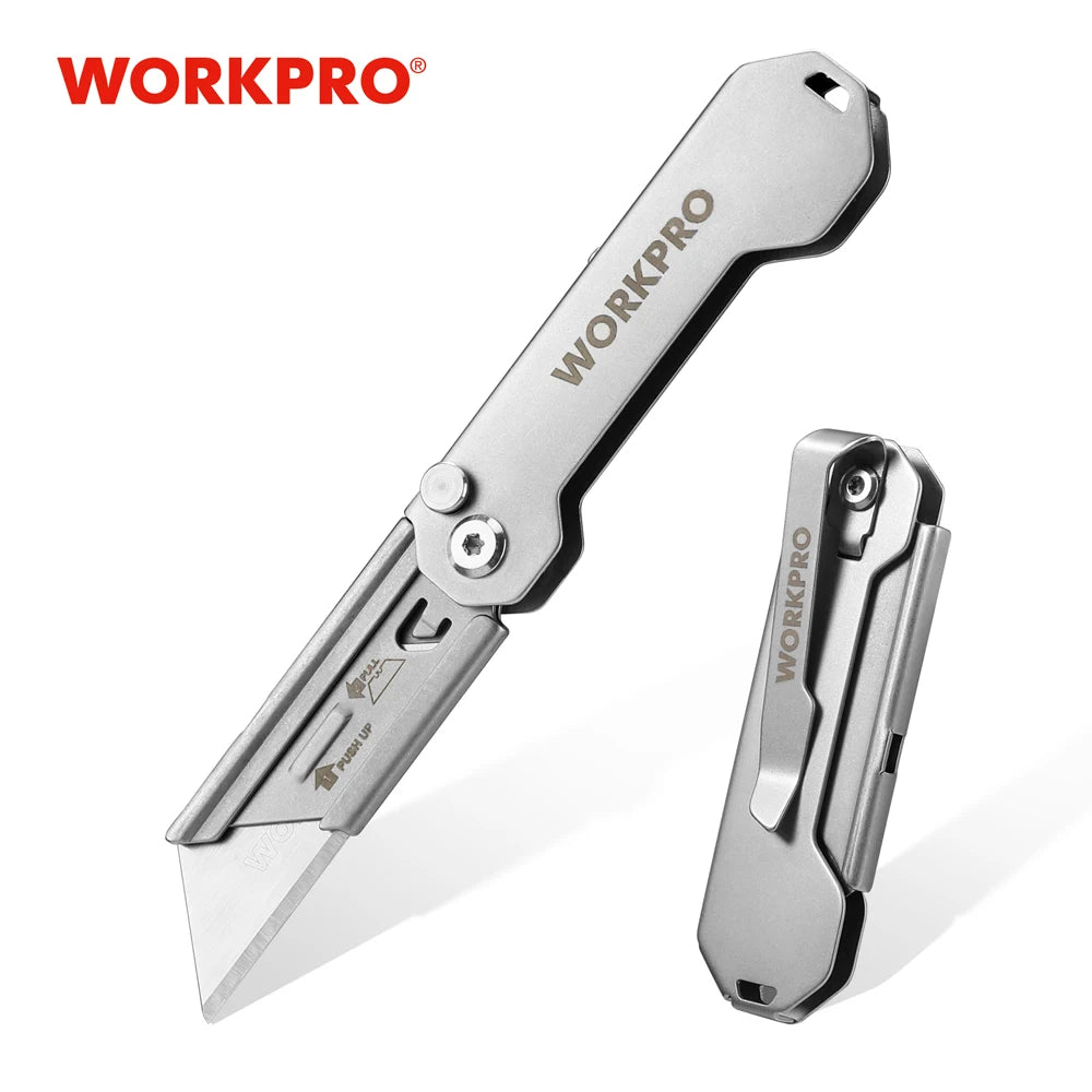 3-Pack Folding Utility Knife Set with Quick-Change Blades & Pocket Clip