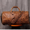Vintage Embossed Leather Travel Duffle Bag