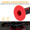 Red rubber grip for motorcycle handlebars showing separation from the motor body.
