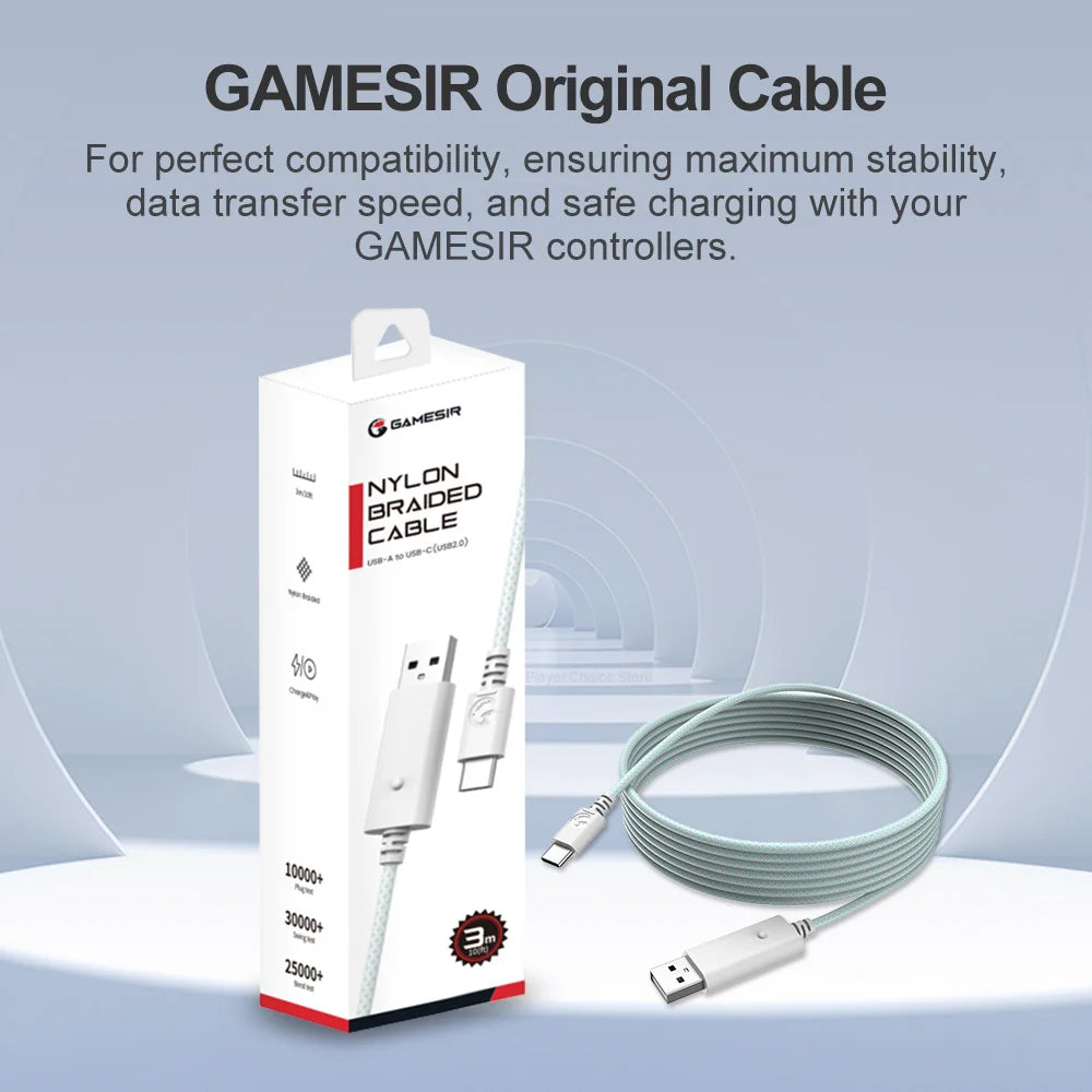 GameSir 3m Nylon Braided USB-C Cable for Controllers