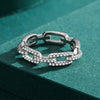 Geometric Sterling Silver Stackable Ring with Cubic Zirconia