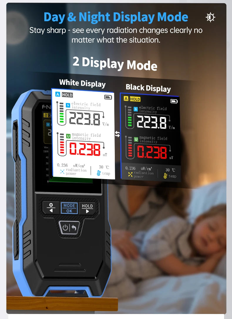 ERD-10 Multi-Function Field Safety Detector | EMF, EF & RF Meter with Alarm