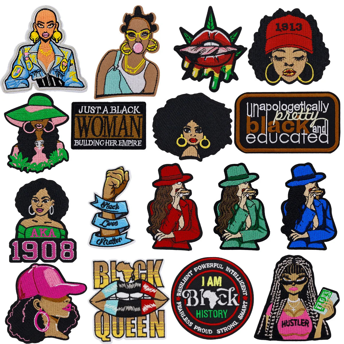 Embroidered Iron-On Patch – Stylish Black Queen Design
