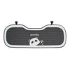 Black padded car seat cover set featuring a panda design and headrest pillows