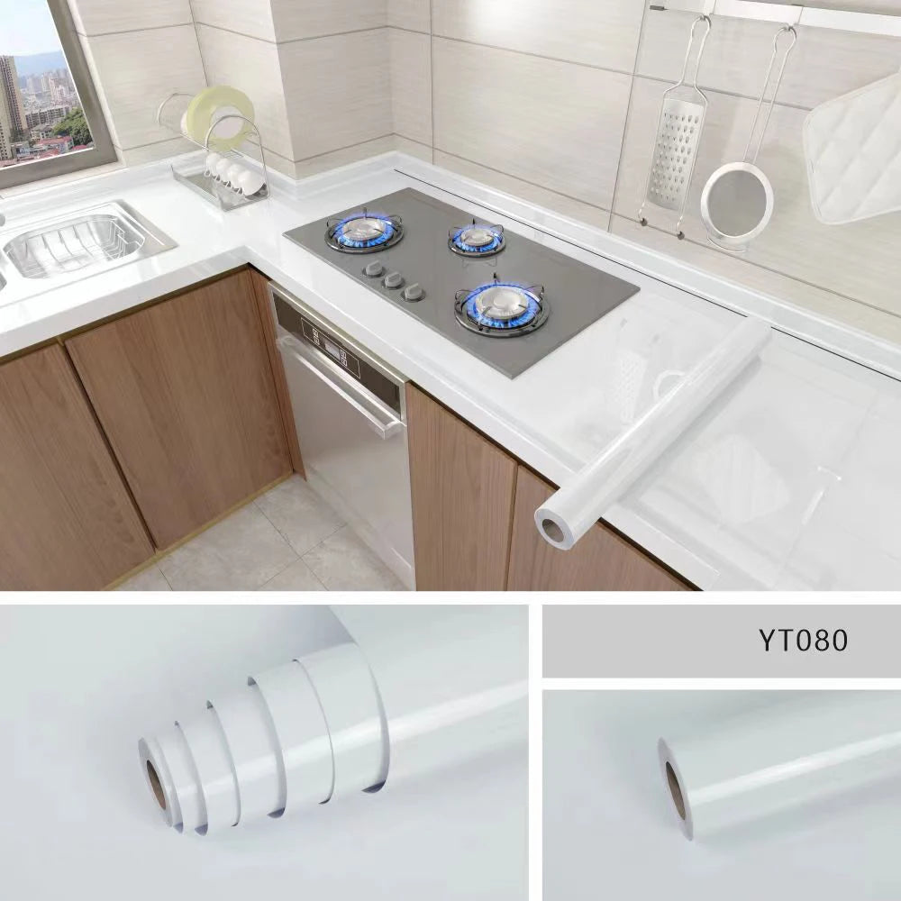 Rolls of marble effect self-adhesive PVC film for countertops and cabinets