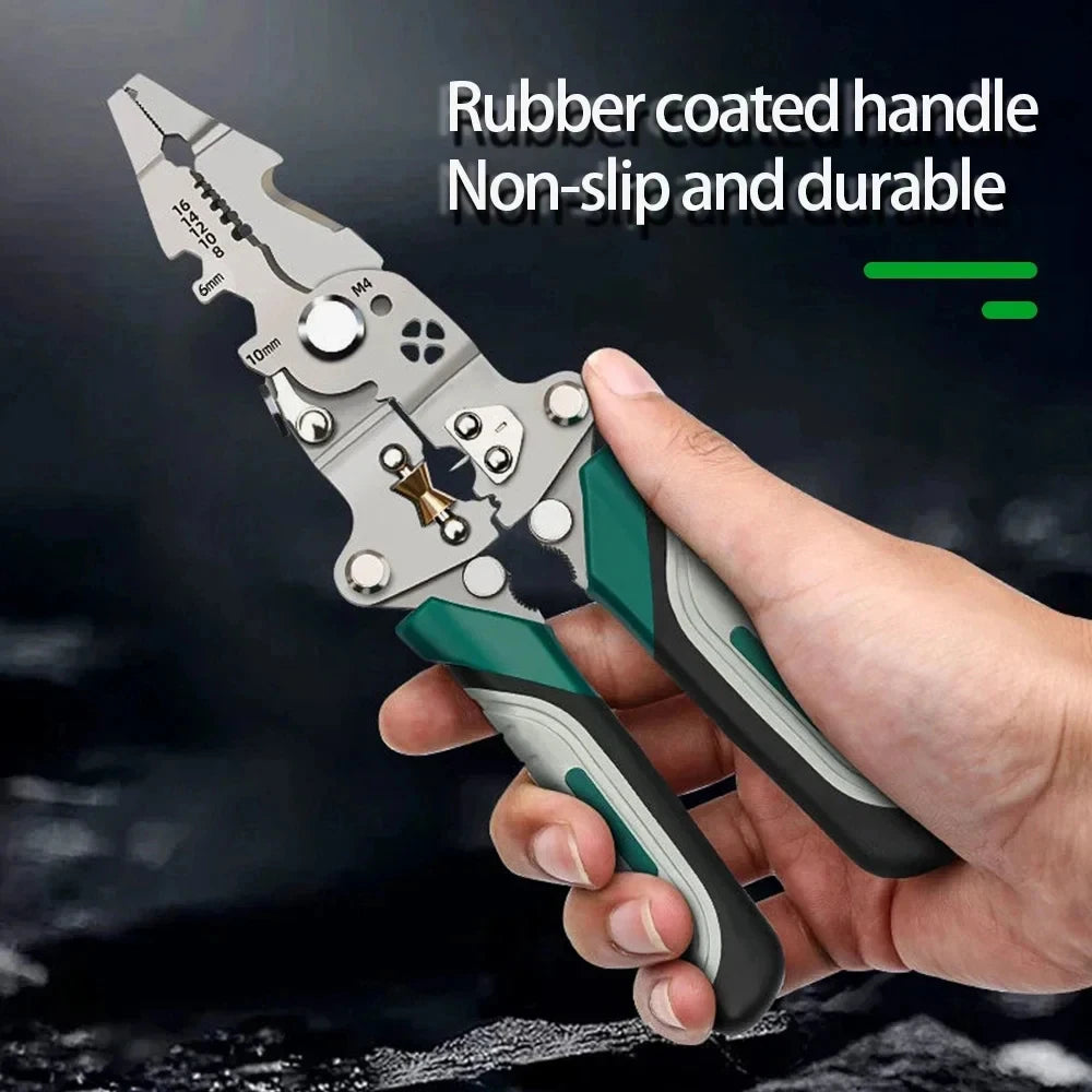 Folding Multifunctional Wire Stripper Pliers with Crimping Tool