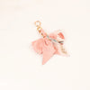 Chic Silk Bow Keychain with Ribbon Charm