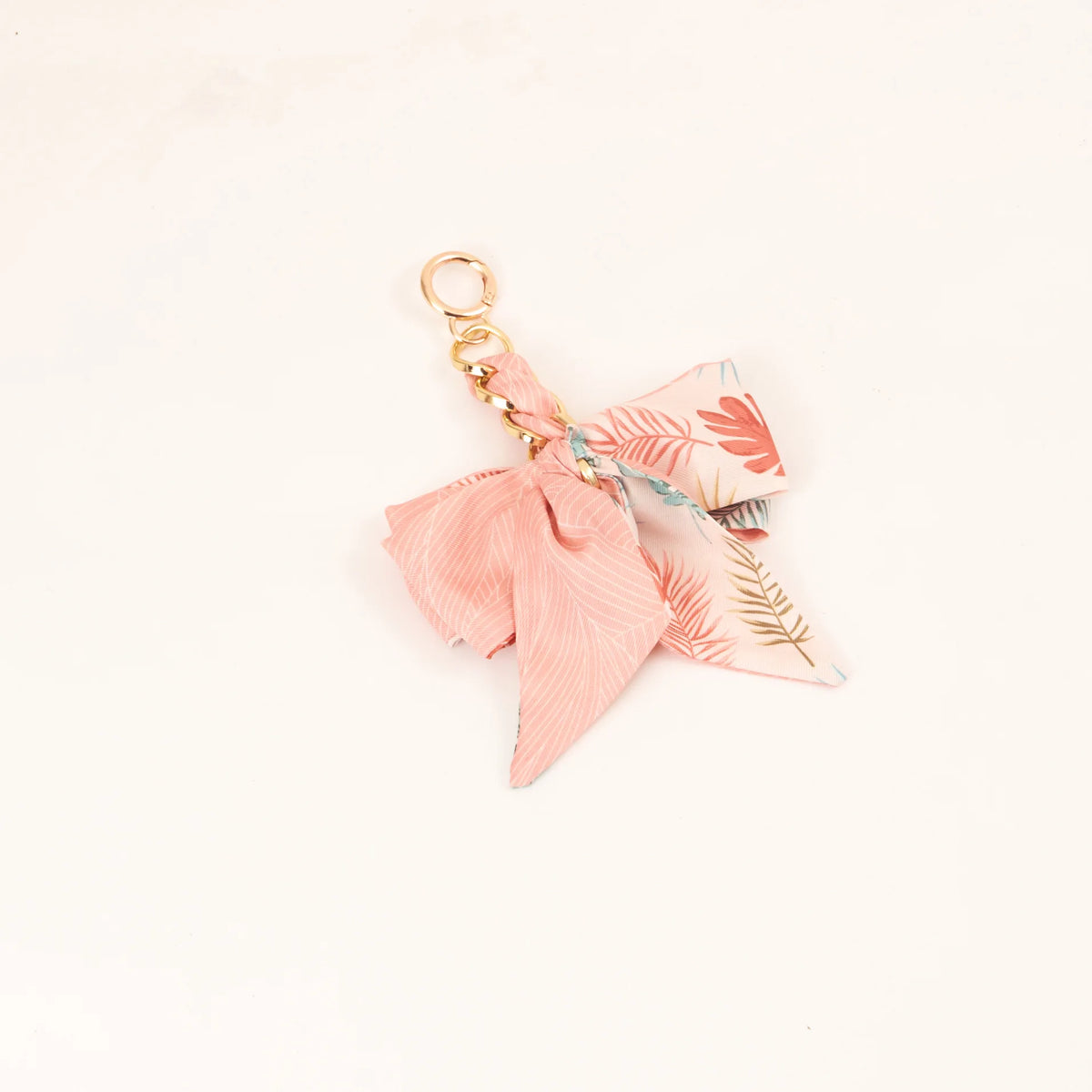 Chic Silk Bow Keychain with Ribbon Charm