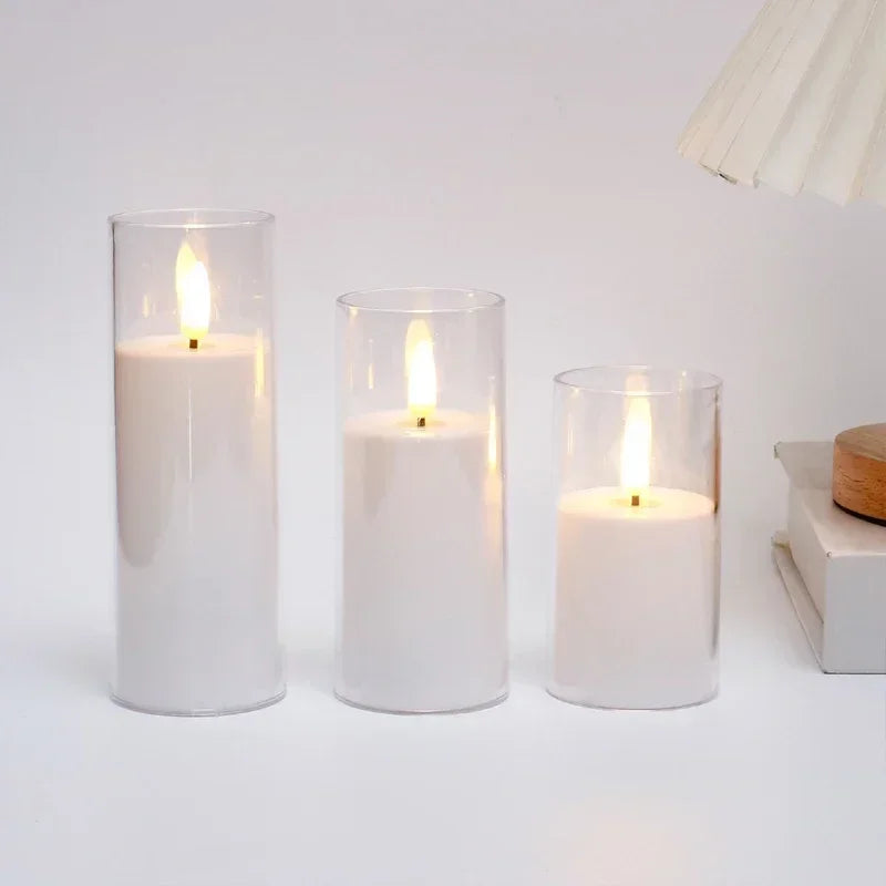 Set of 3 LED Flameless Candles with Remote and Timer