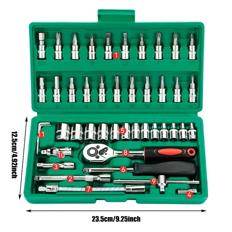 46-Piece Compact Socket Wrench Set