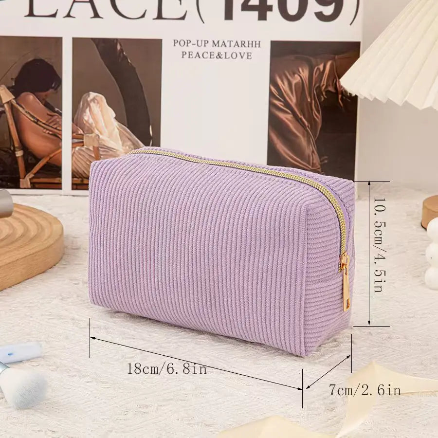 Large Capacity Corduroy Cosmetic Storage Bag