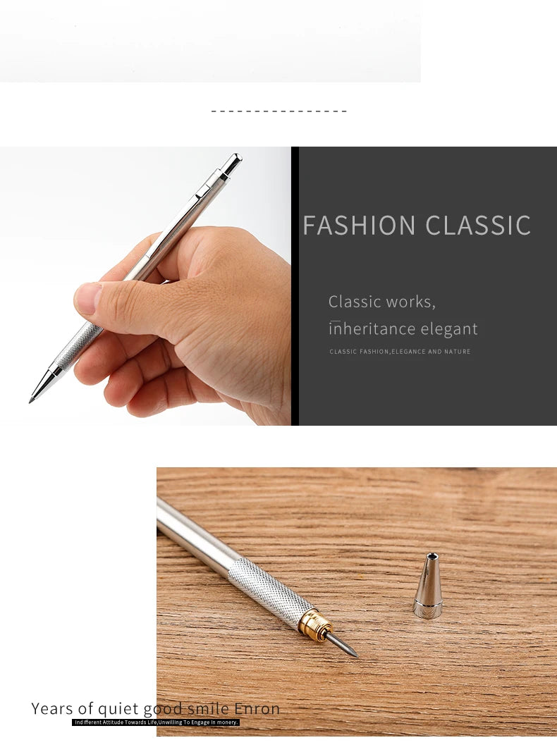 Full Metal Mechanical Pencil Set with Assorted Lead Sizes