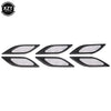 A set of six black reflective carbon fiber car styling strips for vehicle customization.