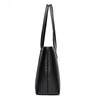 Genuine Leather Tote Bag with Multiple Pockets &amp; Zipper Closure