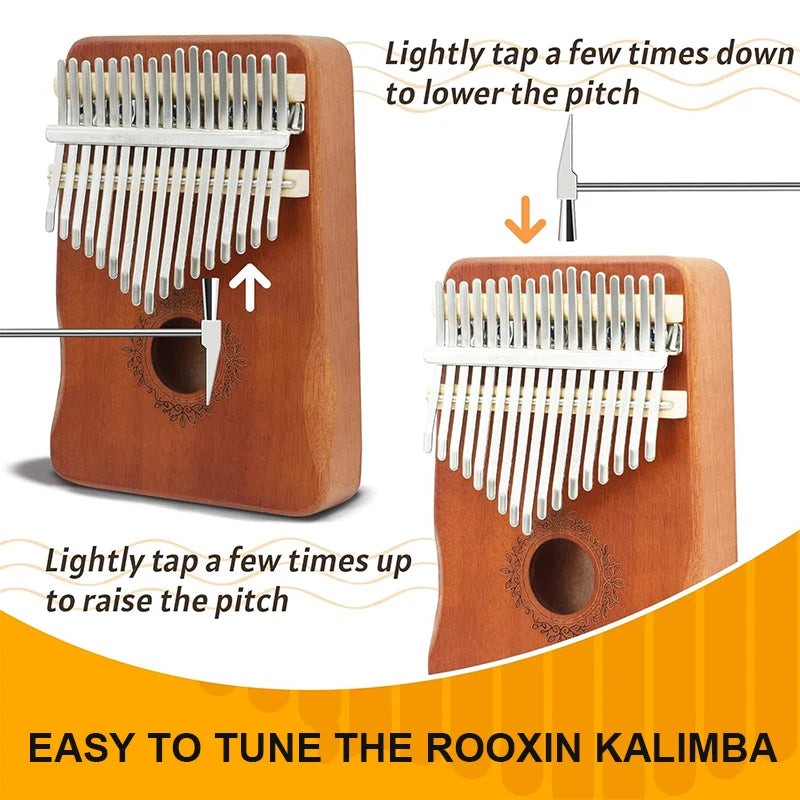 Mahogany Kalimba Thumb Piano with Tuning Kit