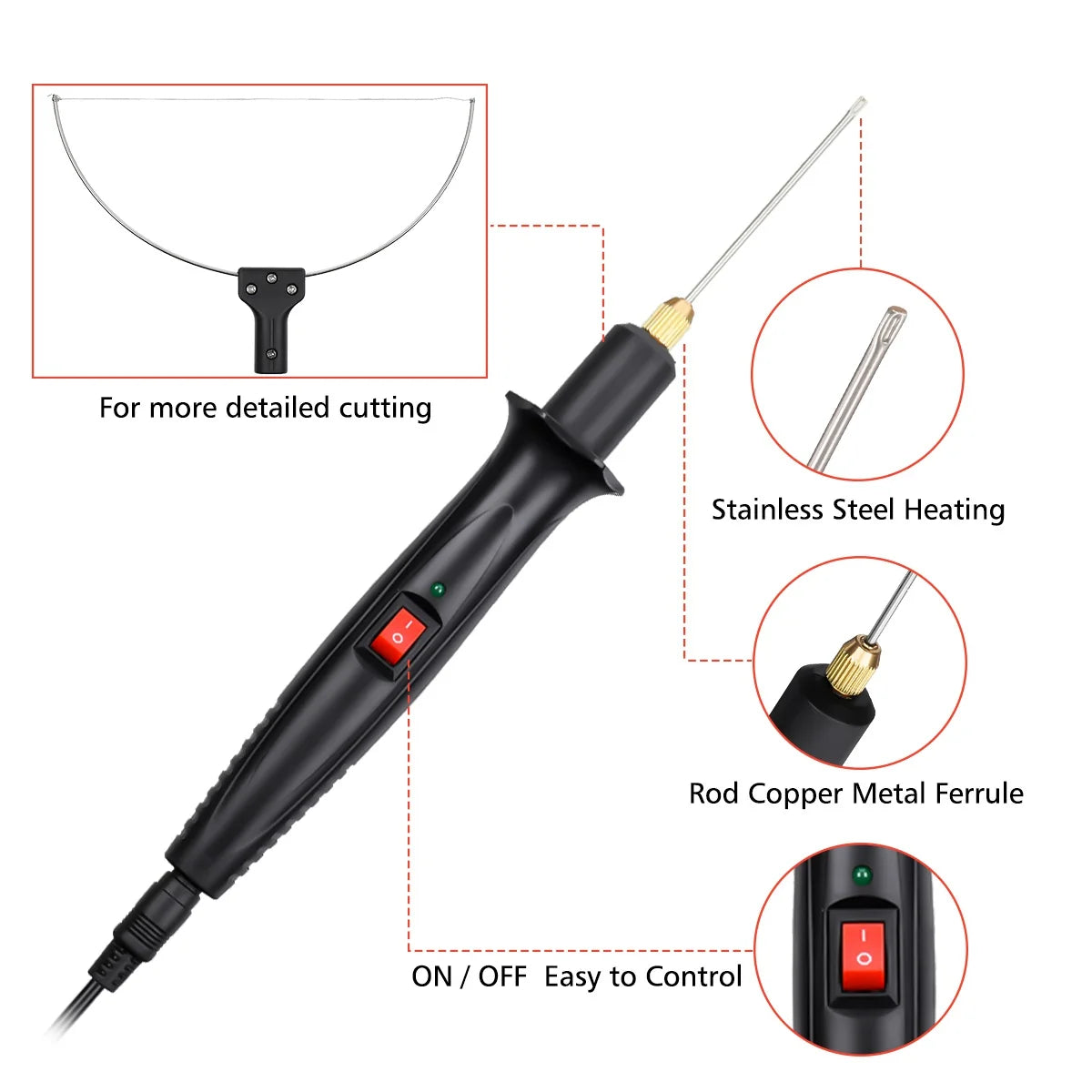 3-in-1 Electric Styrofoam Cutting Tool Kit with Adjustable Temperature