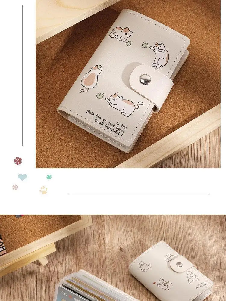 Cartoon Cat Card Holder Wallet with Anti-Theft RF Blocking